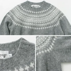 HARLEY OF SCOTLAND / Fair Isle Crew Neck Sweater