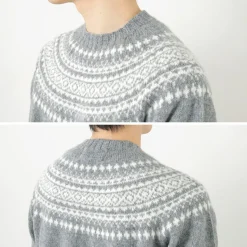HARLEY OF SCOTLAND / Fair Isle Crew Neck Sweater