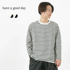 HAVE A GOOD DAY / Striped Loose Long Sleeve T-Shirt