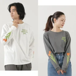 HAVE A GRATEFUL DAY / Tulip & Logo Long Sleeve T-shirt