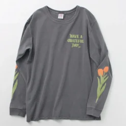 HAVE A GRATEFUL DAY / Tulip & Logo Long Sleeve T-shirt