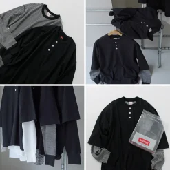 HEALTHKNIT / 2 Pack T-Shirt 7/10 Sleeve + Long Sleeve Waffle