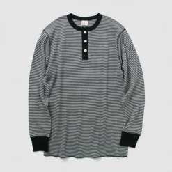 HEALTHKNIT / Basic Waffle Henley Neck Long Sleeve