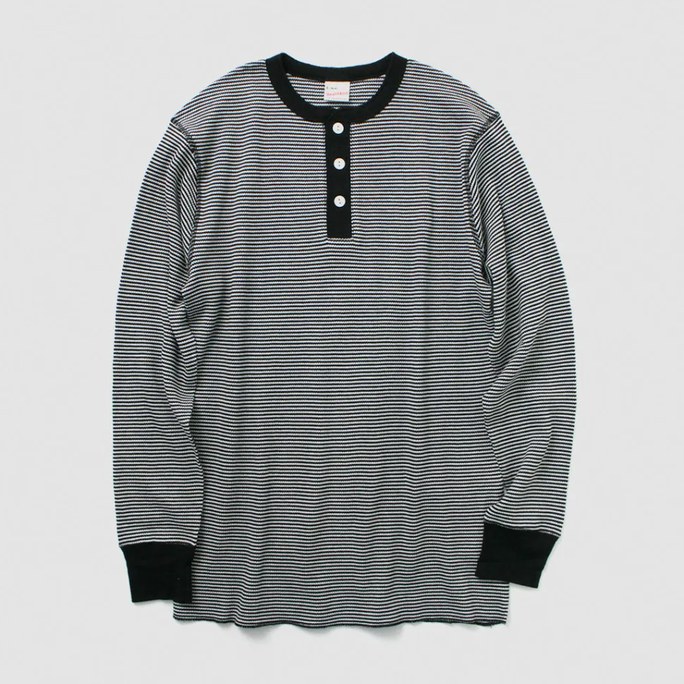 HEALTHKNIT / Basic Waffle Henley Neck Long Sleeve