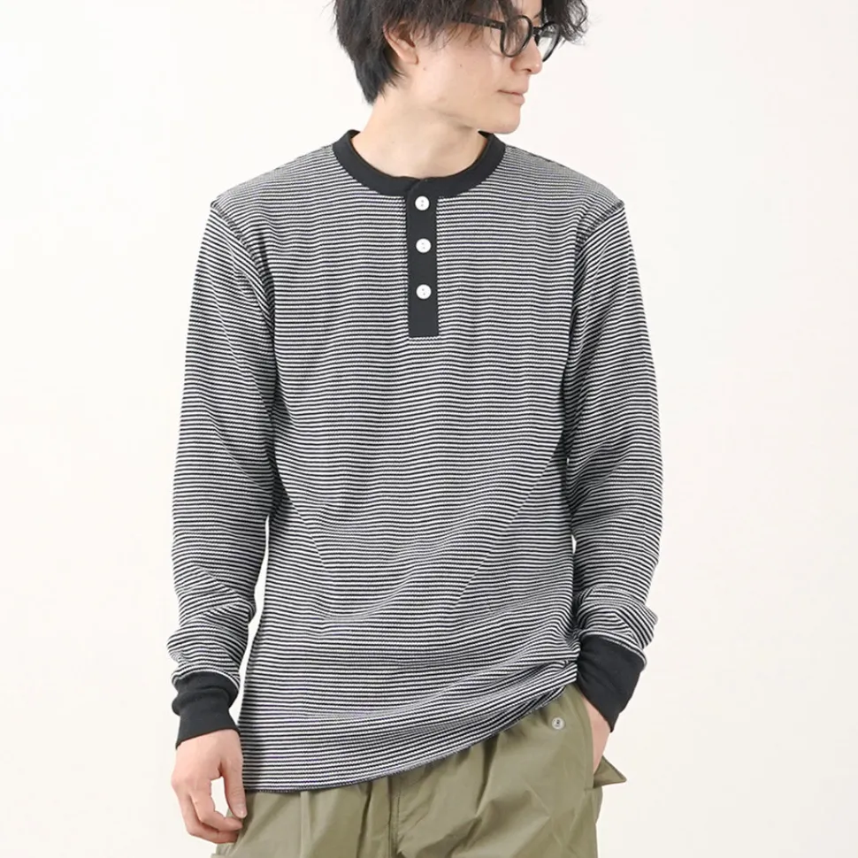 HEALTHKNIT / Basic Waffle Henley Neck Long Sleeve