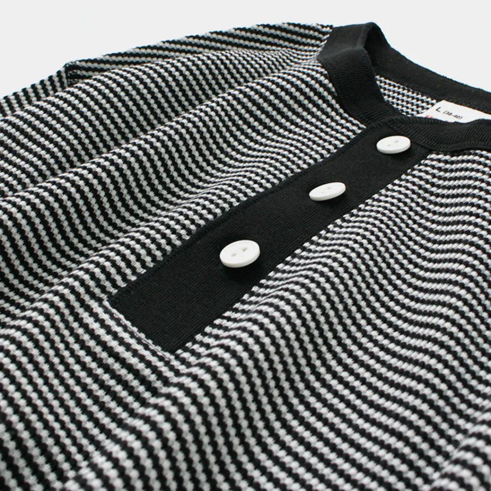 HEALTHKNIT / Basic Waffle Henley Neck Long Sleeve