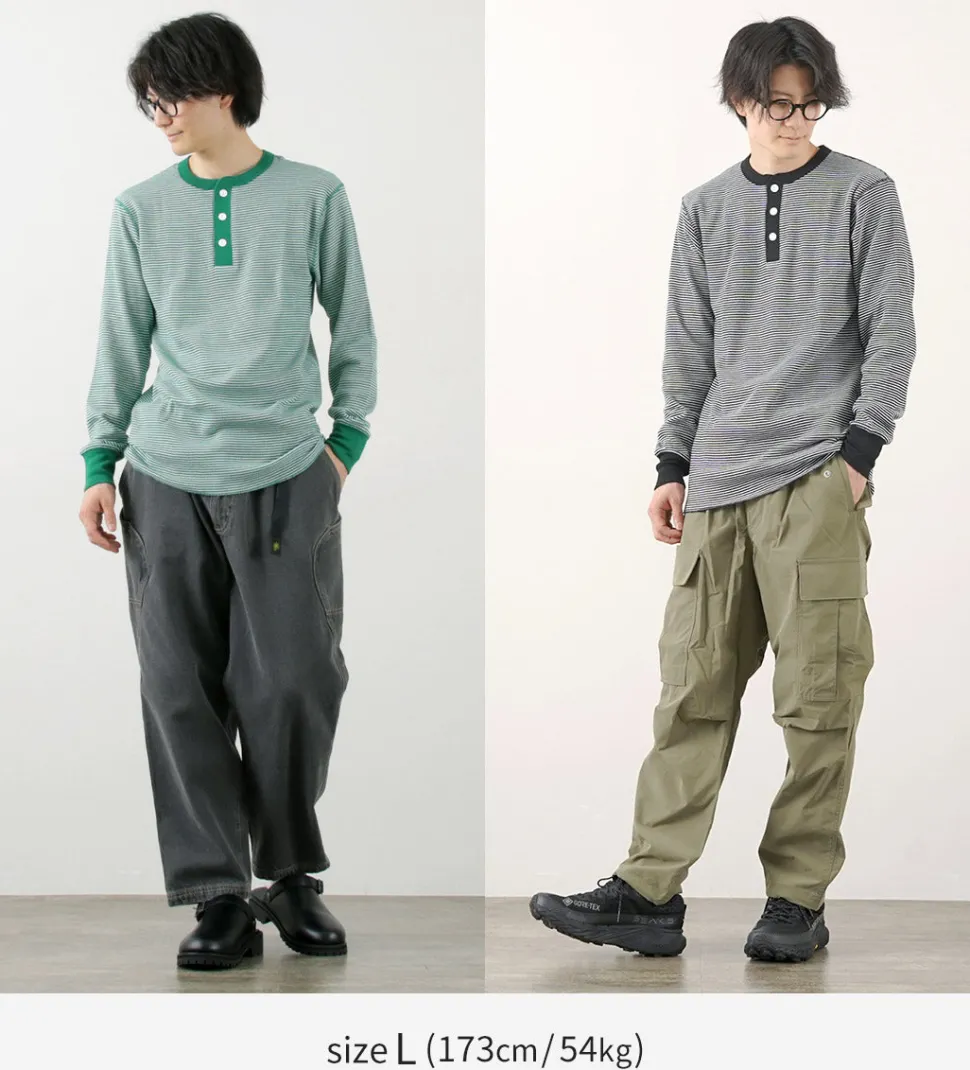 HEALTHKNIT / Basic Waffle Henley Neck Long Sleeve