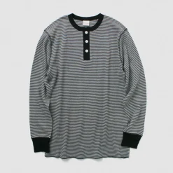 HEALTHKNIT / Basic Waffle Henley Neck Long Sleeve