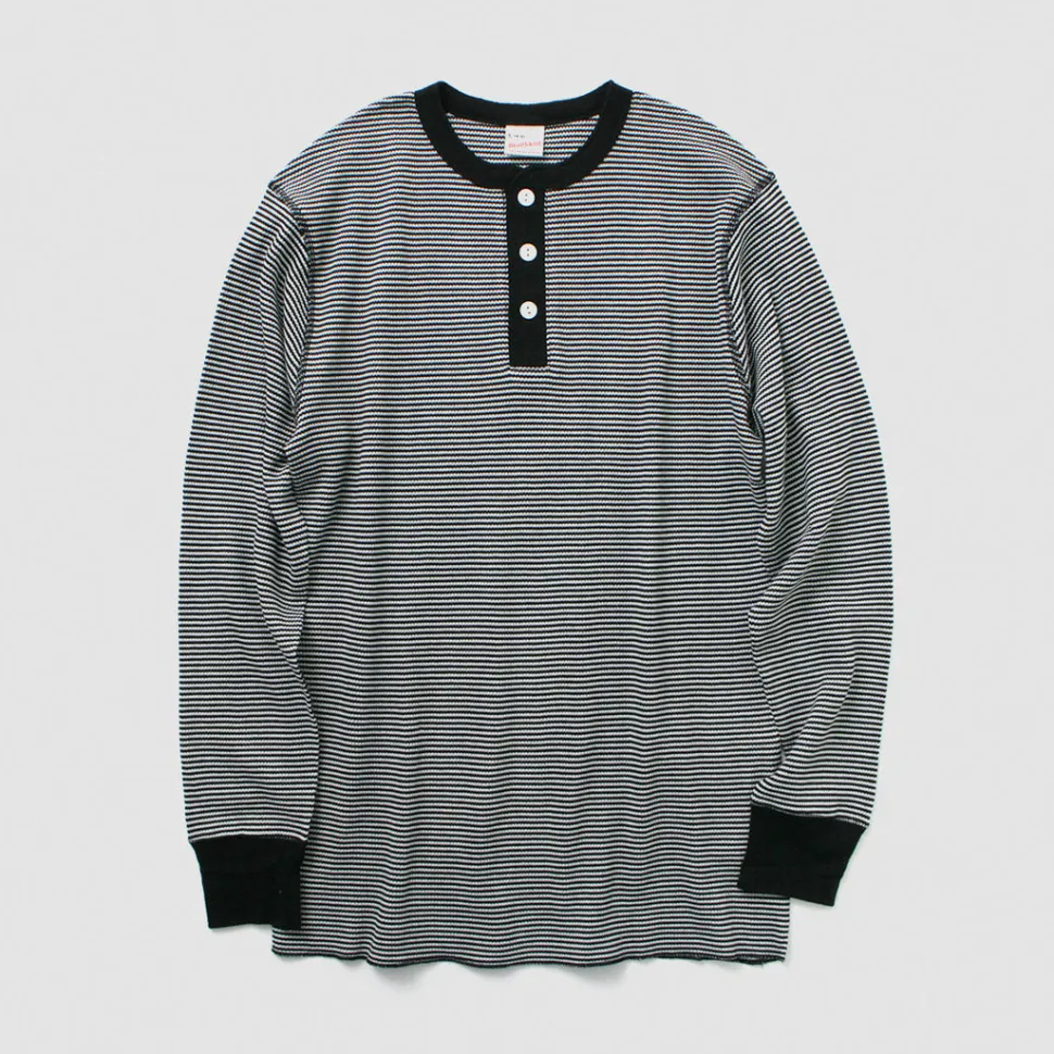 HEALTHKNIT / Basic Waffle Henley Neck Long Sleeve