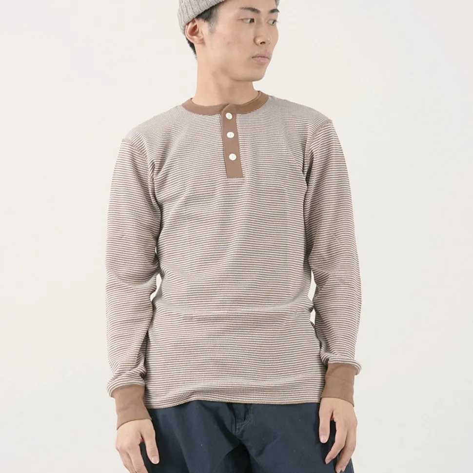 HEALTHKNIT / Basic Waffle Henley Neck Long Sleeve