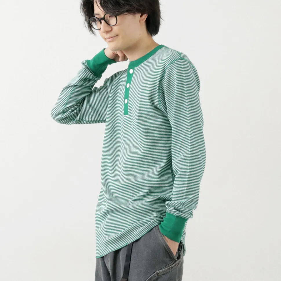 HEALTHKNIT / Basic Waffle Henley Neck Long Sleeve