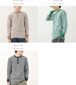 HEALTHKNIT / Basic Waffle Henley Neck Long Sleeve