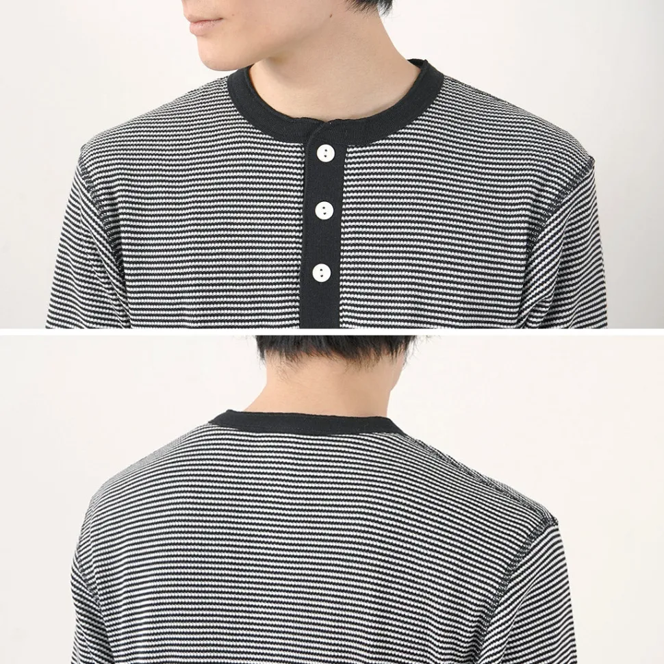 HEALTHKNIT / Basic Waffle Henley Neck Long Sleeve