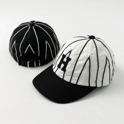 HICOSAKA / Striped 8 Panel Logo Cap