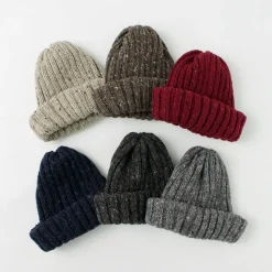 HIGHLAND 2000 / BW nep wool 2ÁE bobby cap (double turn-up)