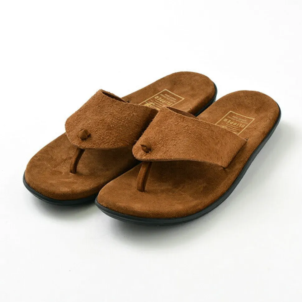 ISLAND SLIPPER / Wide strap thong leather sandal
