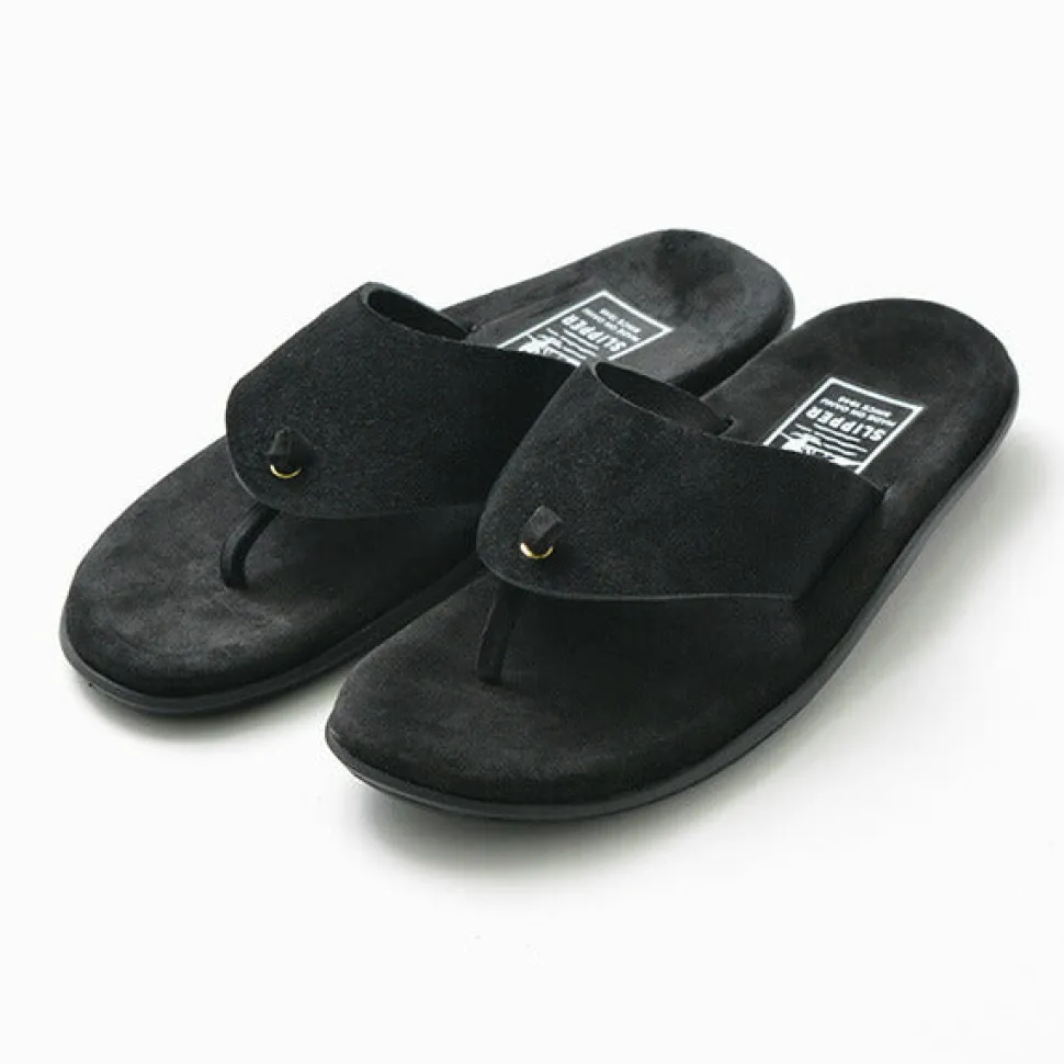 ISLAND SLIPPER / Wide strap thong leather sandal
