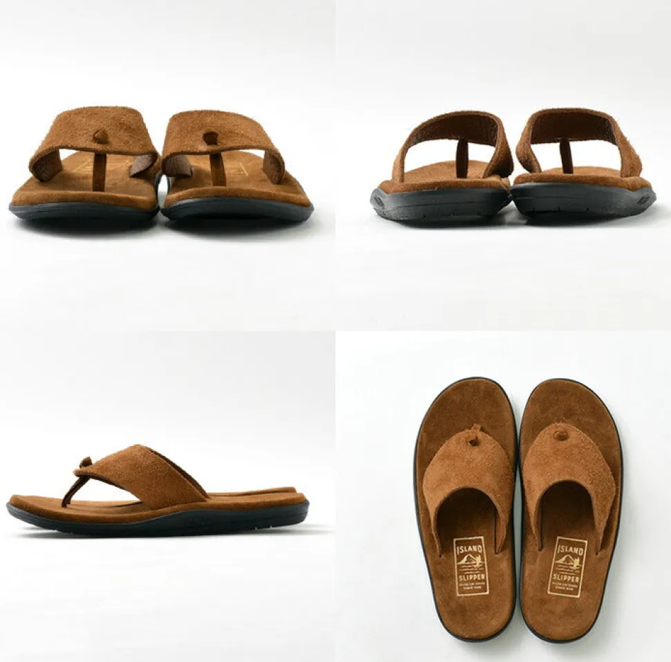 ISLAND SLIPPER / Wide strap thong leather sandal
