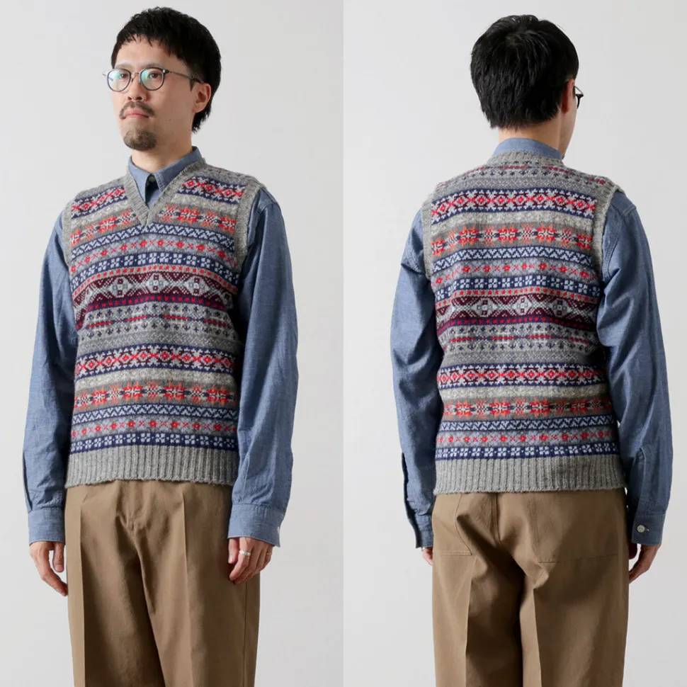 JAMIESONS / Fair Isle V-neck Vest
