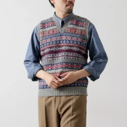JAMIESONS / Fair Isle V-neck Vest