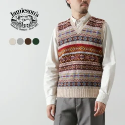 JAMIESONS / Fair Isle V-neck Vest