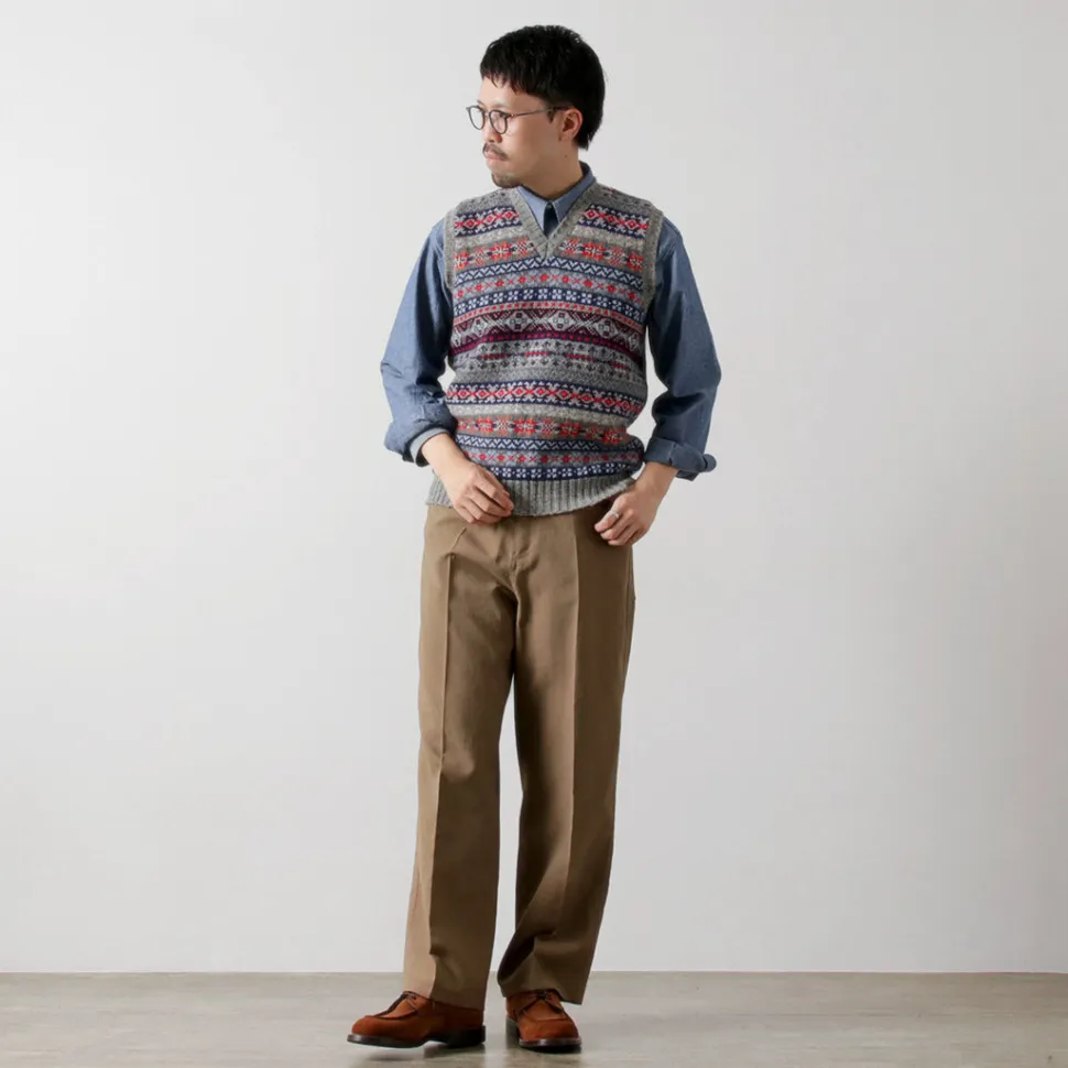 JAMIESONS / Fair Isle V-neck Vest