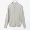 JOHN SMEDLEY / A4713 30G Henry Neck Ribbed Sweater