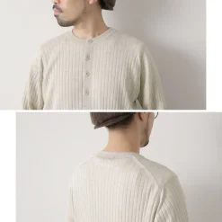JOHN SMEDLEY / A4713 30G Henry Neck Ribbed Sweater