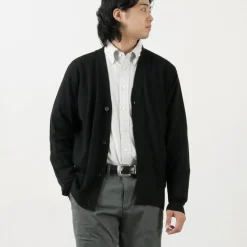 JOHN SMEDLEY / Merino Wool 24 Gauge V-Neck Knit Cardigan