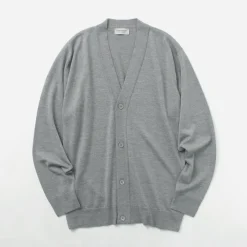 JOHN SMEDLEY / Merino Wool 24 Gauge V-Neck Knit Cardigan