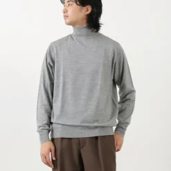 JOHN SMEDLEY / Merino Wool 30 Gauge Turtleneck Knit MODERN FIT