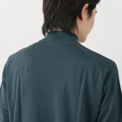 JOHN SMEDLEY / Sea Island Cotton 30 Gauge Mock Neck Knit