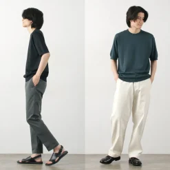 JOHN SMEDLEY / Sea Island Cotton 30 Gauge Crew Neck Knit