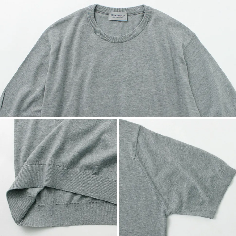 JOHN SMEDLEY / Sea Island Cotton 30 Gauge Crew Neck Knit