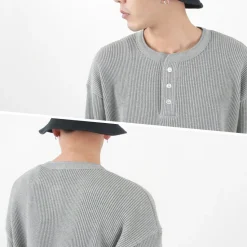 MOC T / Heavy Neon Waffle Henry Neck Pullover