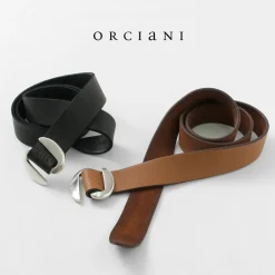 ORCIANI / Hunting Double Suede and Leather Belt S-Buckle