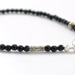 PHADUA / Black onyx (3mm) cut bead anklet adjuster