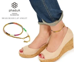 PHADUA / Brass bead wrap anklet 43cm+3cm