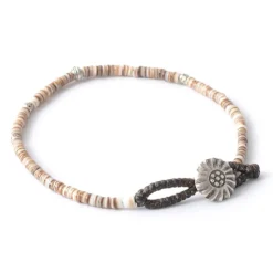 PHADUA / Brown Shell Beads Wax Cord Bracelet