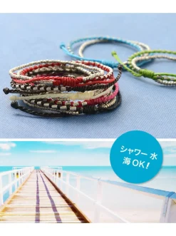 PHADUA / Double strand bracelet with silver waxed cord