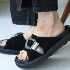 PHADUA / Flat cable chain anklet silver 925