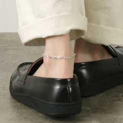 PHADUA / Flat cable chain anklet silver 925