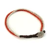 PHADUA / Karen Silver Beads White Heart Double Cord Bracelet