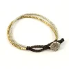 PHADUA / Karen Silver Beads Brass Double Cord Bracelet