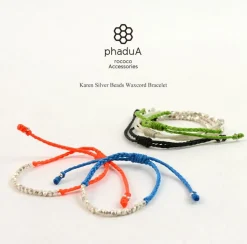 PHADUA / Karen Silver Beaded Wax Cord Bracelet