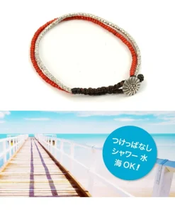 PHADUA / Karen Silver Beads White Heart Double Cord Bracelet