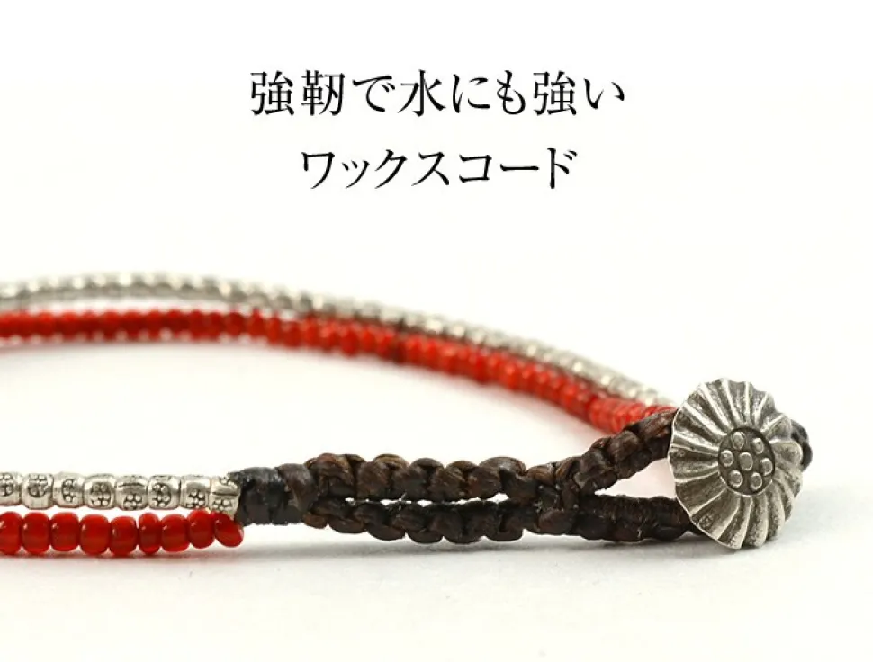 PHADUA / Karen Silver Beads White Heart Double Cord Bracelet