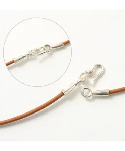 PHADUA / Leather choker necklace in Karen silver.