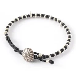 PHADUA / Pure drop silver waxed cord bracelet