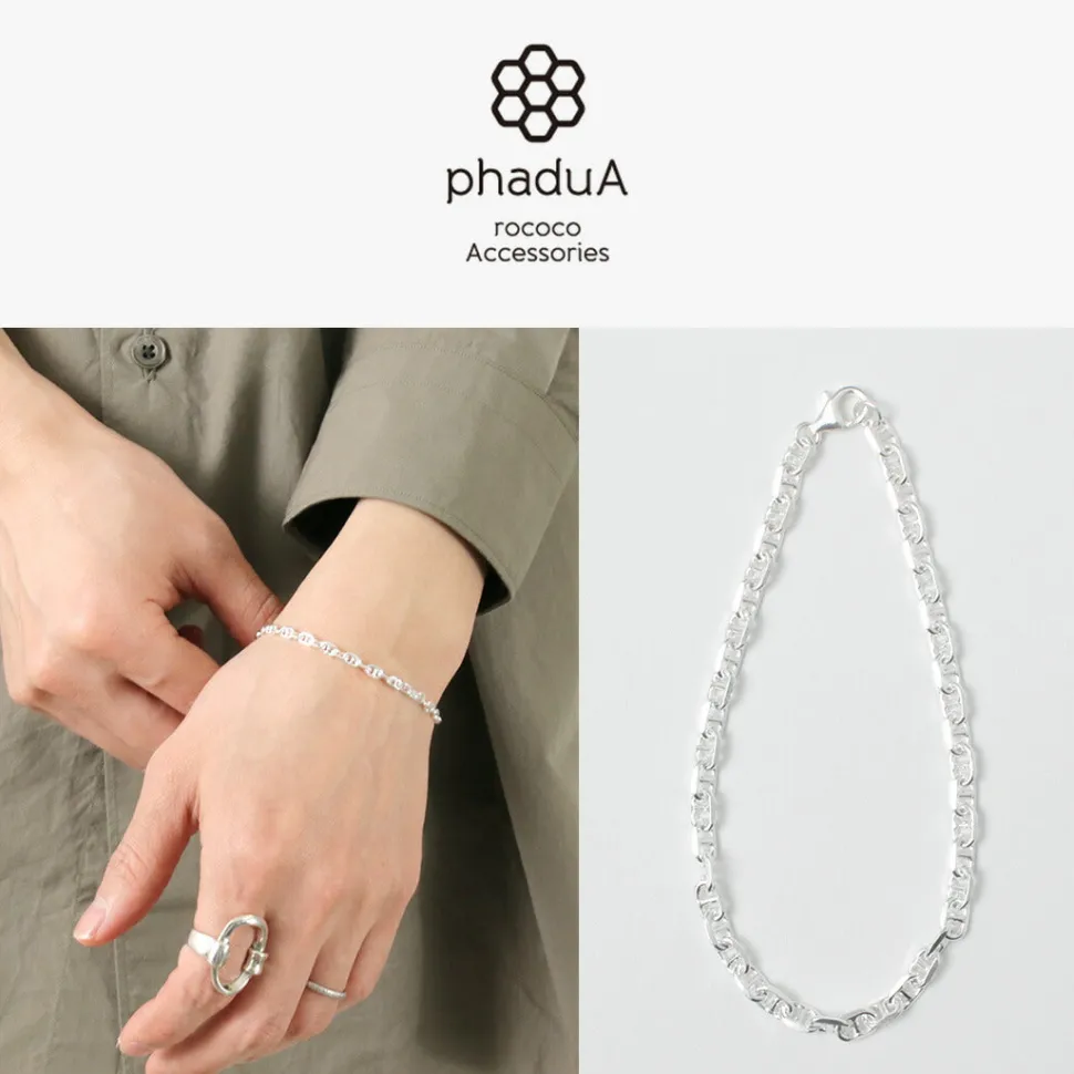 PHADUA / Semi solid anchor chain bracelet 925 silver
